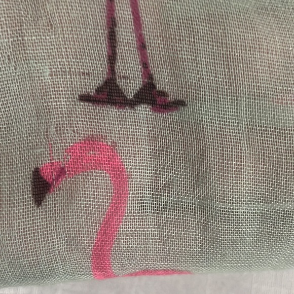 Summer Hat & Scarf Set, Flamingo Themed, Color: light green/hot pink - Picture 13 of 15